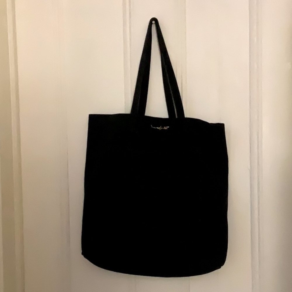 Black Suede Tote Bag